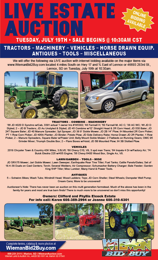 Wieman Land & Auction Southeast South Dakota Auction Solution